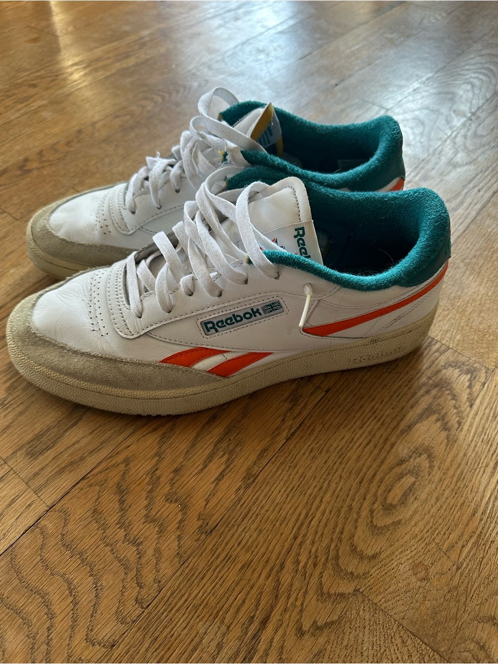 Reebok Club C Revenge Shoes Men’s Size 11 White Orange Green